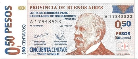 BONOS DE EMERGENCIA 50 CENT. PROVINCIA DE BUENOS AIRES, AÑO 2001210