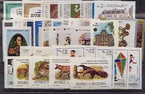 AÑO COMPLETO DE 1983 (41 SELLOS + 1 BLOQUE)