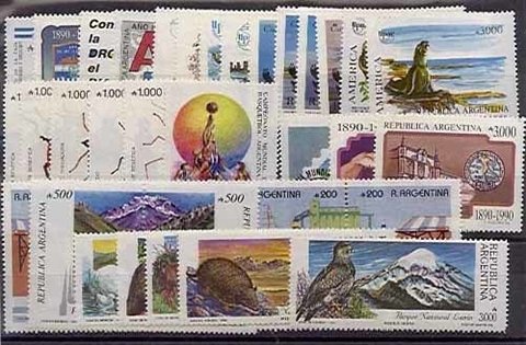 AÑO COMPLETO DE 1990 (34 SELLOS + 8 BLOQUES)