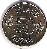 ISLANDIA, 50 AURAR DE 1974