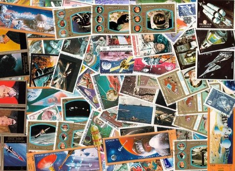 Colección de 100 estampillas de ASTRONAUTICA