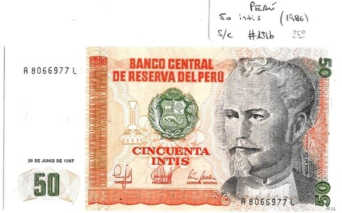 PERÚ 1986, 50 INTIS, S.C