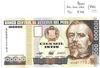 PERÚ 1989, 100.000 INTIS, S.C