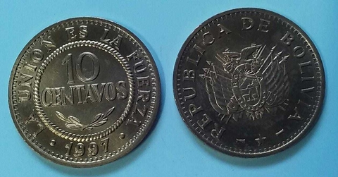 BOLIVIA, 1977 10 CENT.