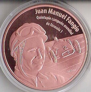 Medalla ´´Juan Manuel Fangio (1911-1995)´´ - Cobre - Con certificado de Autenticidad
