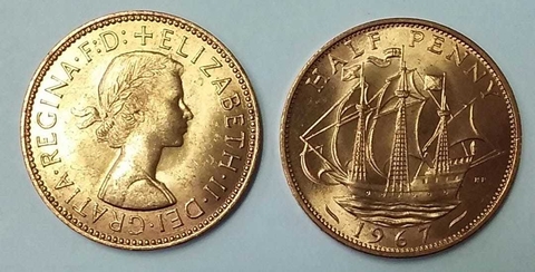 GRAN BRETAÑA 1967 1/2 PENNY