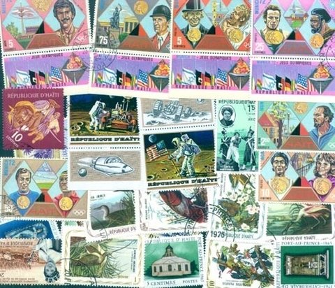 Colección de 25 estampillas de HAITI