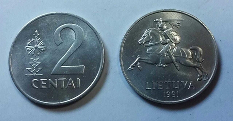 LITUANIA 1991 2 CENTI