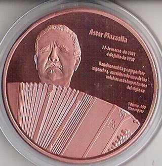 Medalla ´´Astor Piazzolla´´ - Cobre - Con certificado de Autenticidad