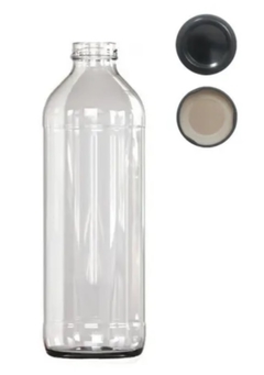BOTELLA DE VIDRIO CON TAPA