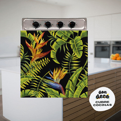 CUBRE COCINA LEAVES BLACK - comprar online