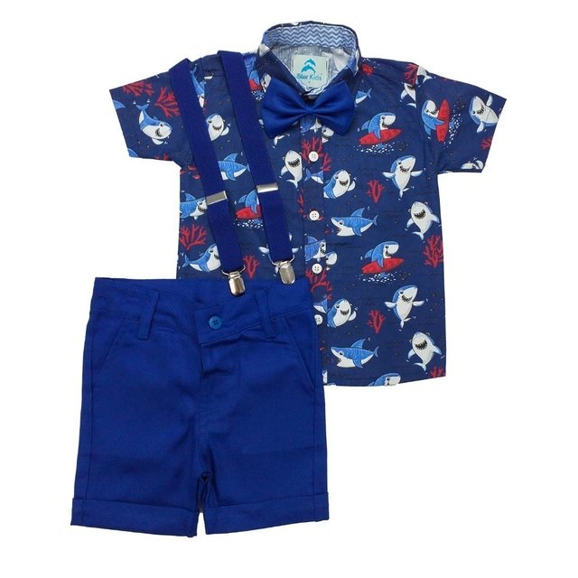 Conjunto Social Infantil Baby Shark Bebê Menino