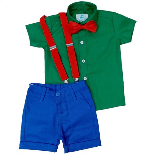 camisa social infantil verde