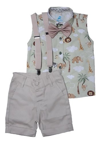 roupa infantil regata safari