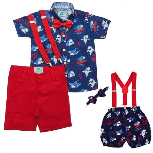 roupa infantil baby shark com smash the cake