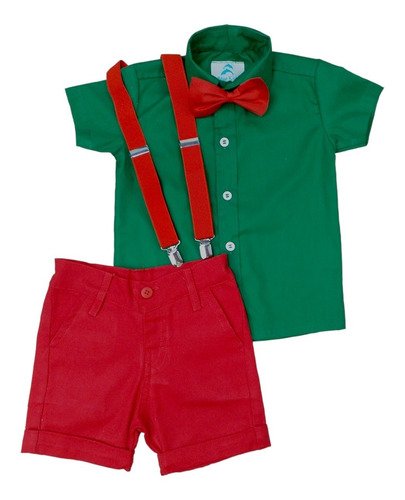conjunto roupa social infantil masculino camisa verde