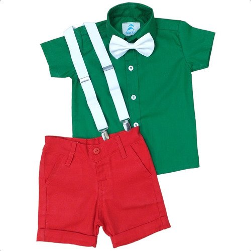 conjunto roupa infantil camisa verde