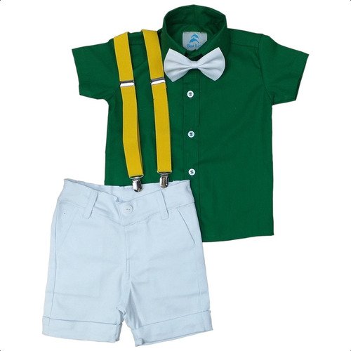 camisa social infantil verde
