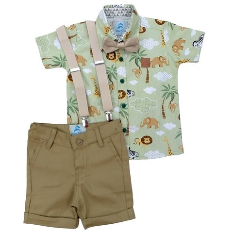 Roupa Social Infantil Safari Verde: O visual ideal para a festa mais selvagem do ano