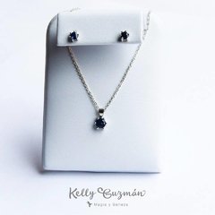 Conjunto de zafiros azules naturales