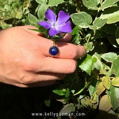Anillo graduable dorado con lapislázuli - comprar online