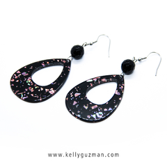 Aretes Onix + colgantes con destellos rosa - comprar online