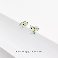 Aretes Unicornio en plata