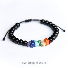 Pulsera 7 chakras con ónix