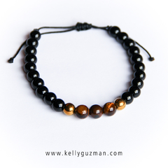 Pulsera Ónix, Ojo de Tigre y acerina