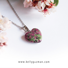 Collar corazón de Zoisita