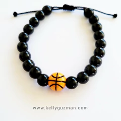 Pulsera graduable Baloncesto con Ónix - comprar online