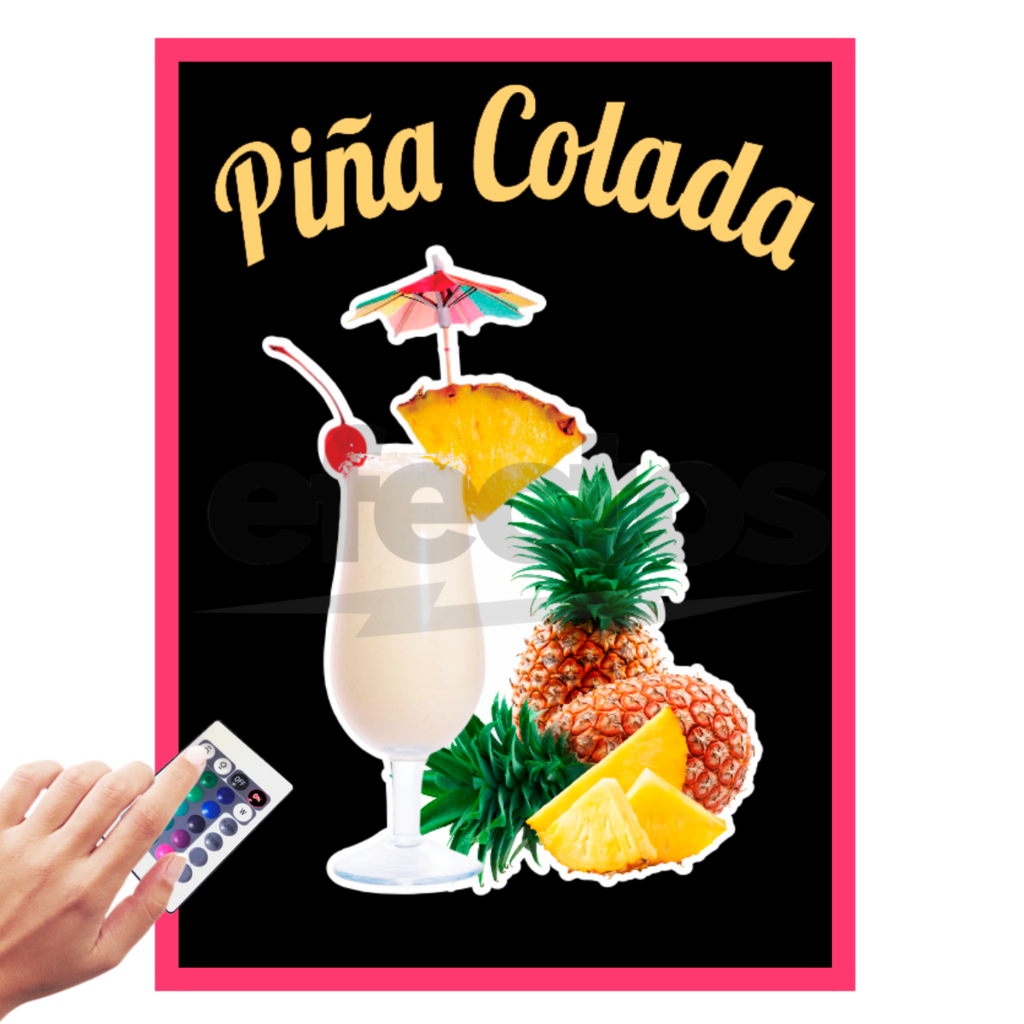 Letrero de Trago Piña Colada en acrílico