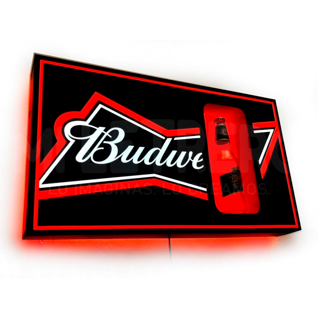 Letrero Luminoso Acrilico Budweiser Cerveza Led Karaoke Bar