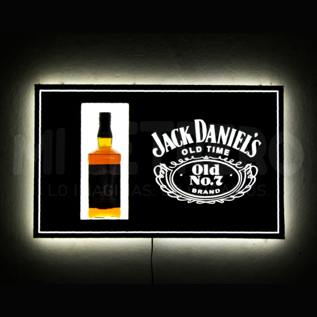 Letrero Luminoso Led En Acr Lico Whiskey Jack Daniels