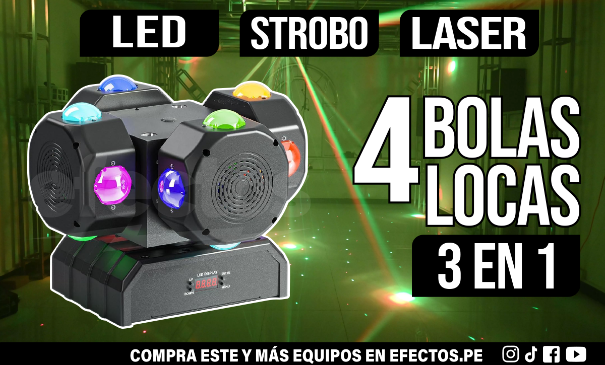 4 Bolas Locas 16X10W RGBW Dmx Efecto 3 en 1 Luces para DJ