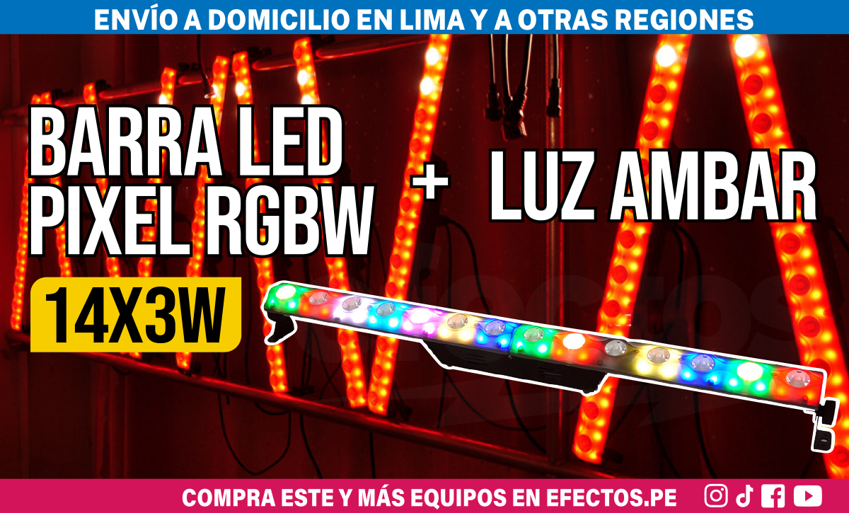 Barra LED Pixel 14x3W RGBW y Cálido DMX Luces DJ Disco