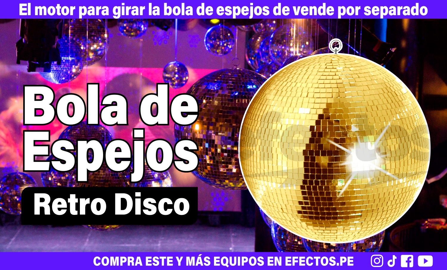 Bola de Espejos de Vidrio Dorado para Fiestas Disco Decoración para 