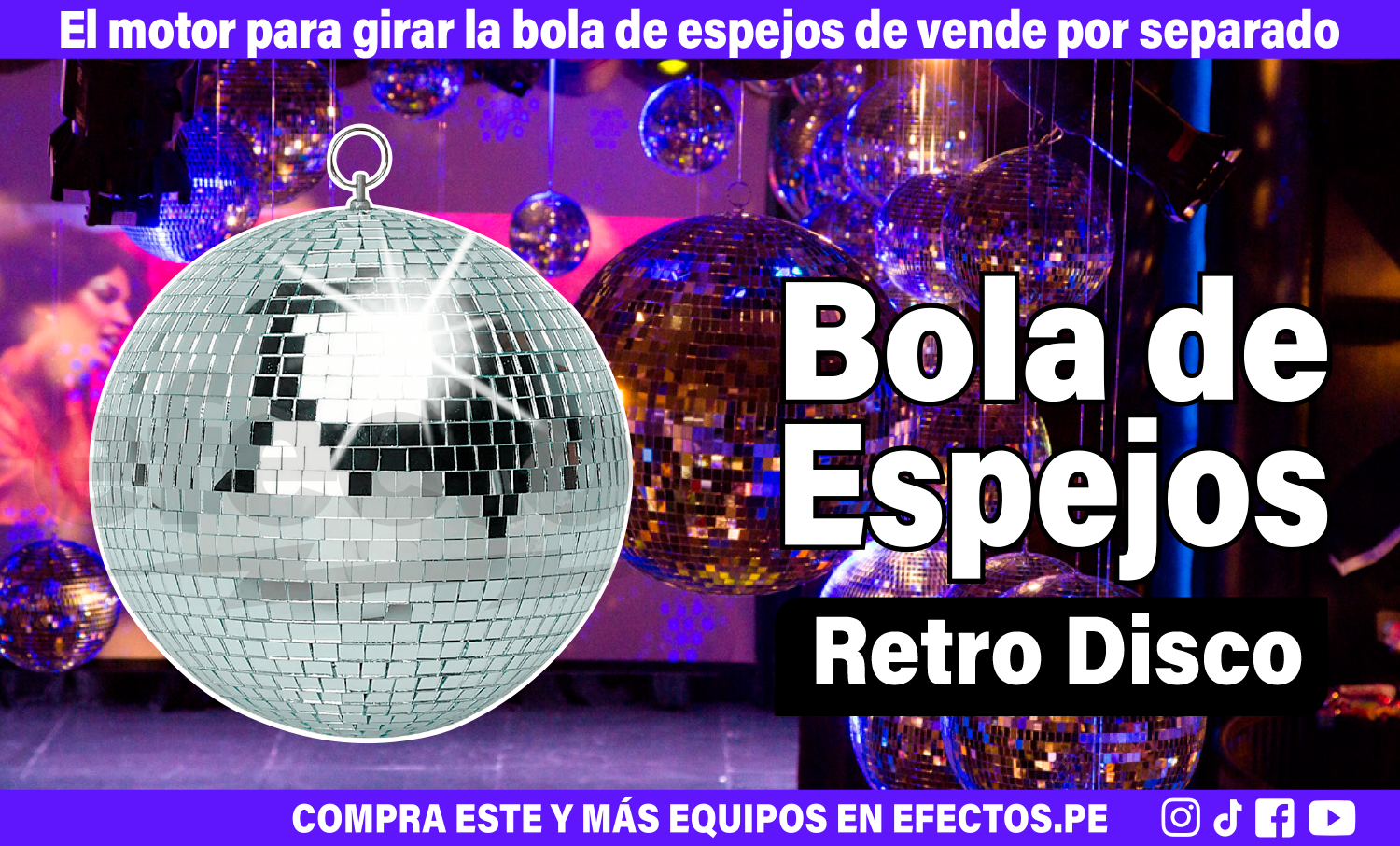 Bola de Espejos de Vidrio giratorio para Fiestas Disco Decoración para 