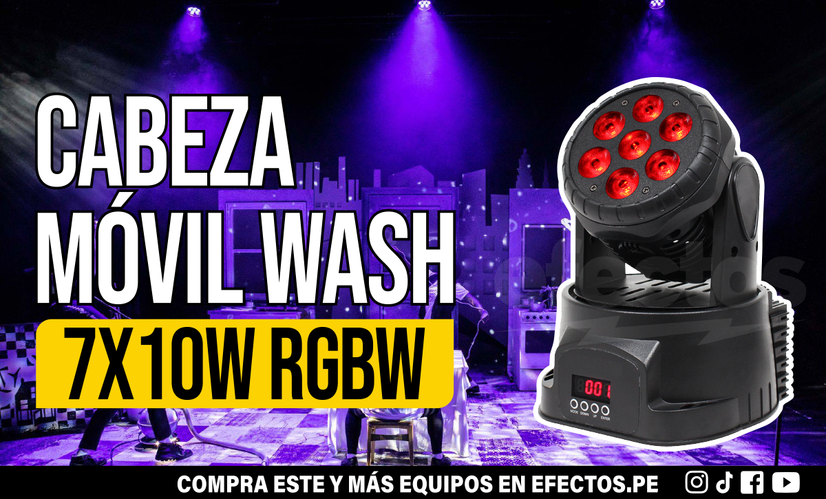 Cabeza Móvil Wash 7x10W RGBW Dmx DJ Luces LED