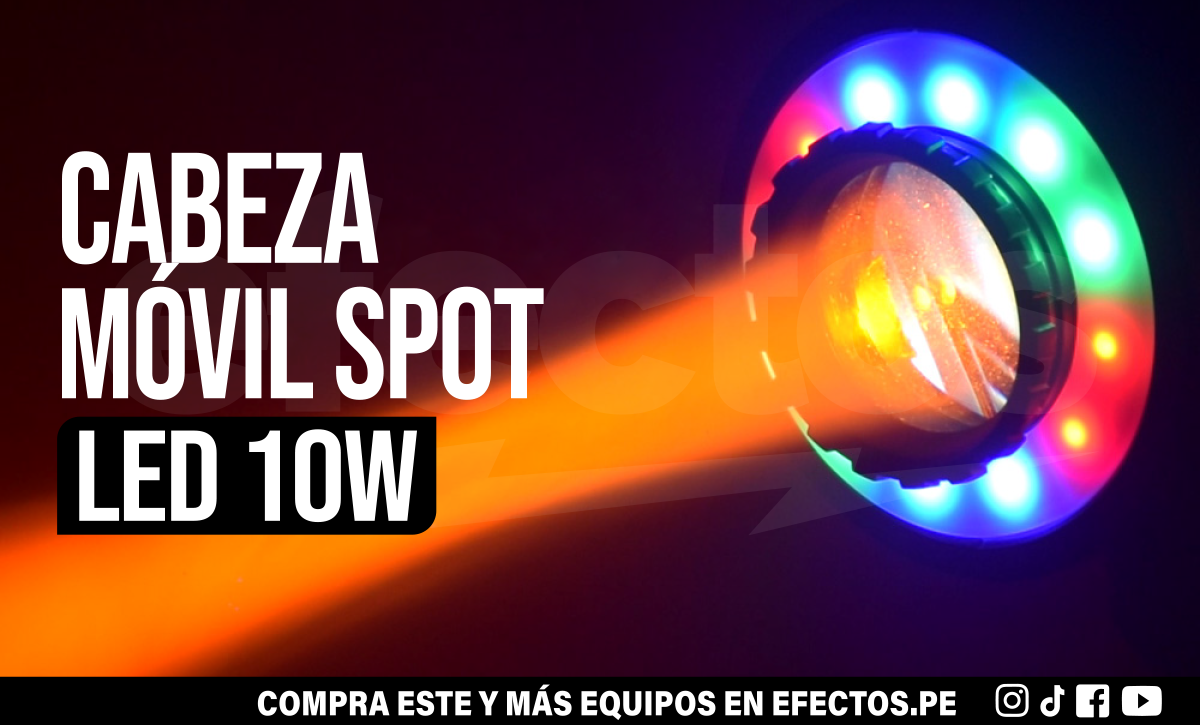 Cabeza Spot 10W LED RGBW Robótica Rítmica Dmx Dj