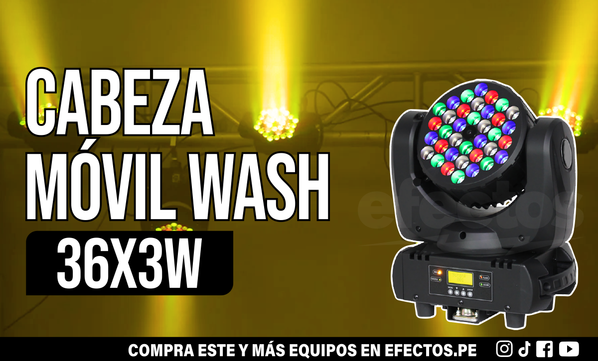 Cabeza Wash 36x3W RGBW Disco Bar Karaoke