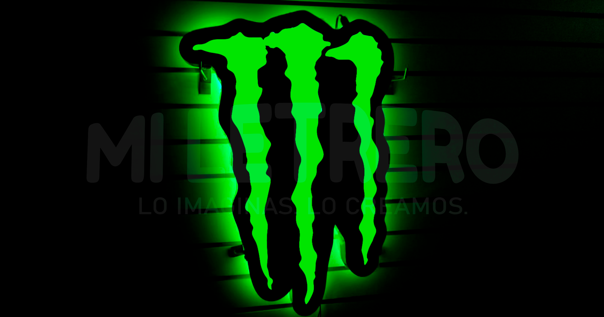 Letrero Luminoso Monster Energy en Acrílico LED para Discoteca, Karaoke