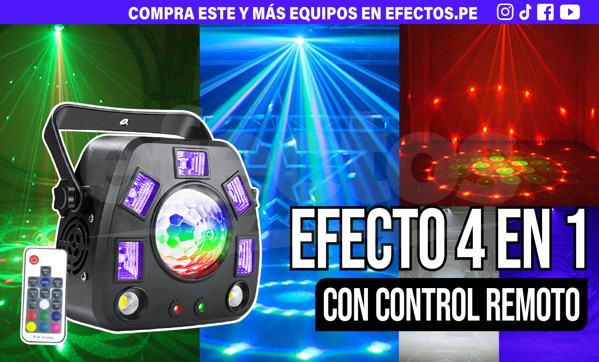 Efecto 4 en 1 Astro LED Laser Cortadora 5 LEDS UV Disco