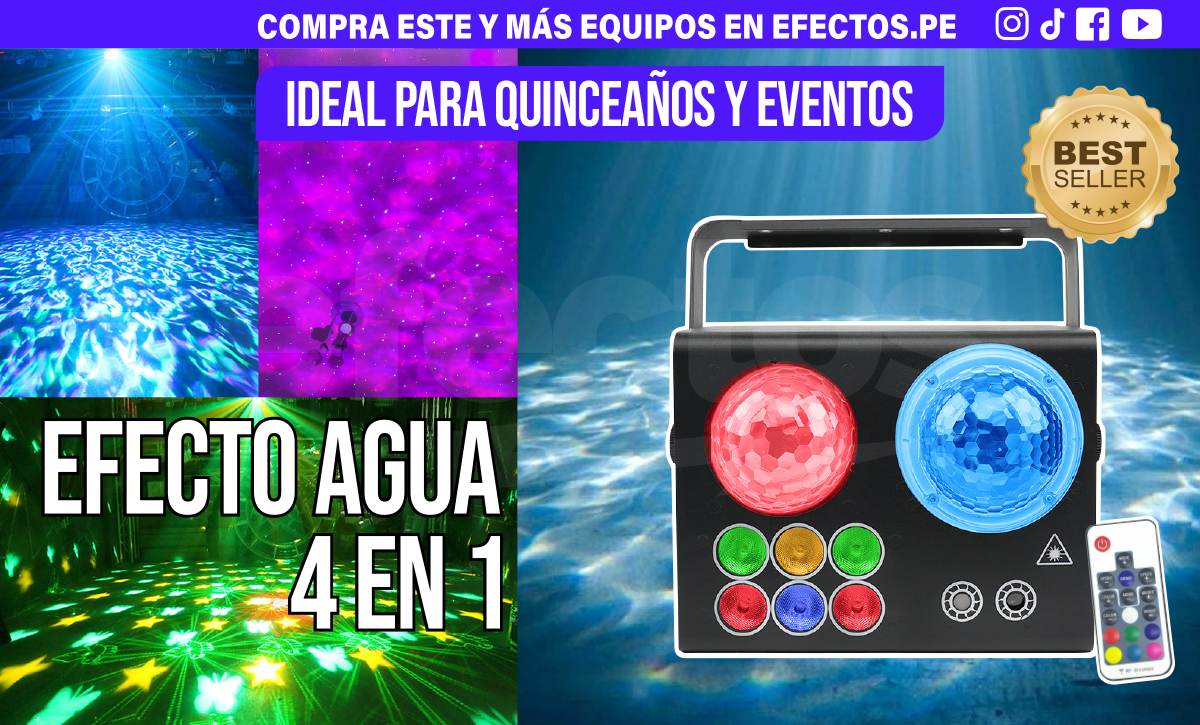 Efecto Agua 4 en 1 Astro LED Laser Wash Luces Fiestas