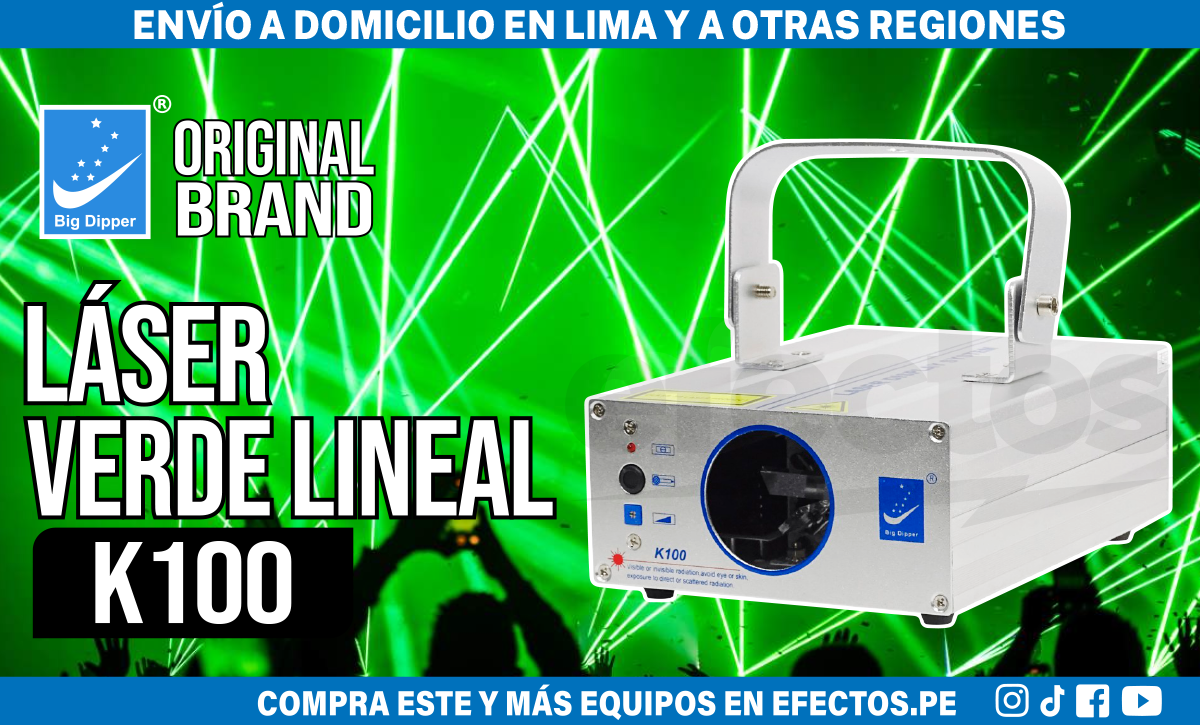 Luces Láser Lineal Verde K100 Big Dipper Efecto para DJ Discoteca