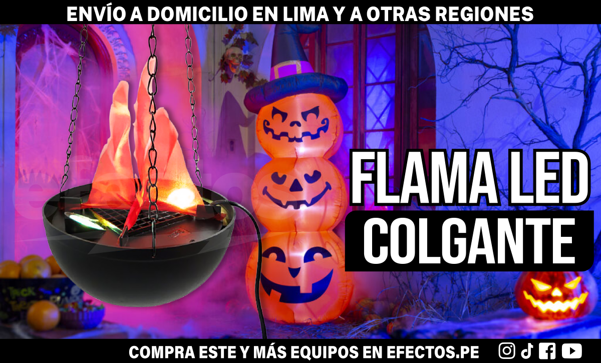 Flama Roja Colgante LED para Decoración Disco Eventos