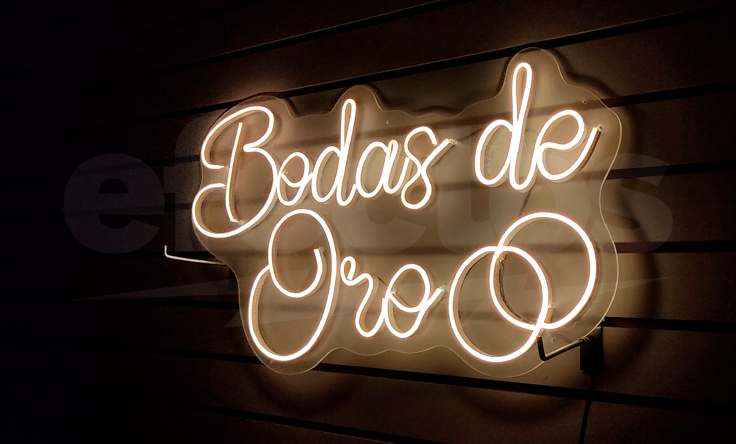 Letrero Luminoso Neon Bodas de Oro LED para decoración