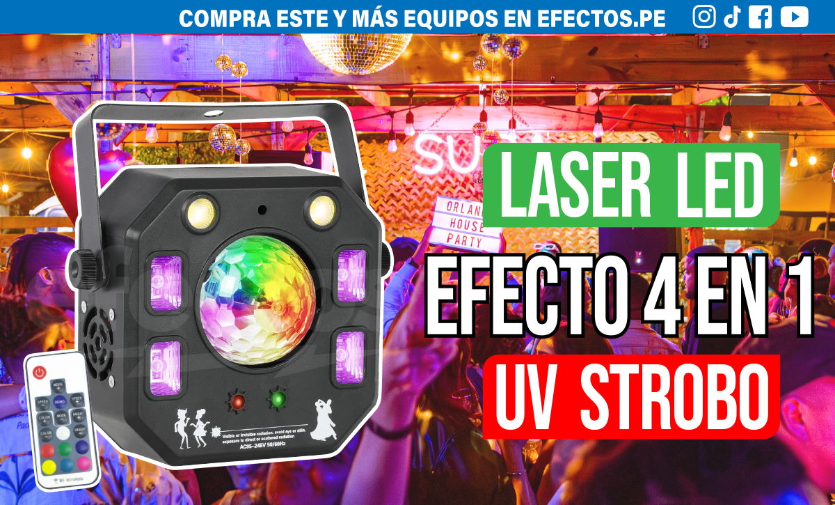 Efecto 4 en 1 LED Laser Cortadora UV Luces para Fiestas