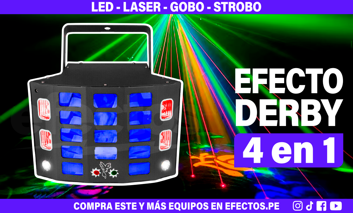 Luces y Efectos 4 en 1 LED Laser RGB Strobo Dmx DJ Disco