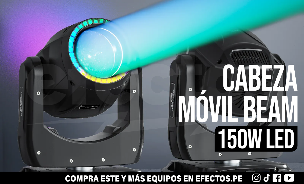 Luces y Efectos Cabeza Móvil Beam 150W con Aro LED Dmx DJ